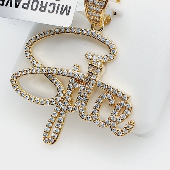 "14K Gold Plated Cubic Zircon Pendant, INUS1BR097 - Picture 5 of 10